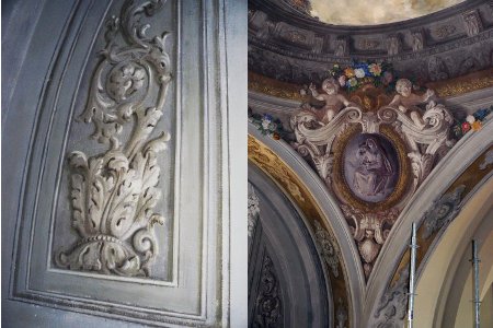 pellicole pittoriche dell'abbazia dopo il restauro